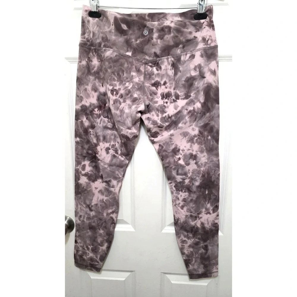 Lululemon High-Rise Diamond Tie-Dye Mink Berry Luna Rock Shadow Gray Leggings Si